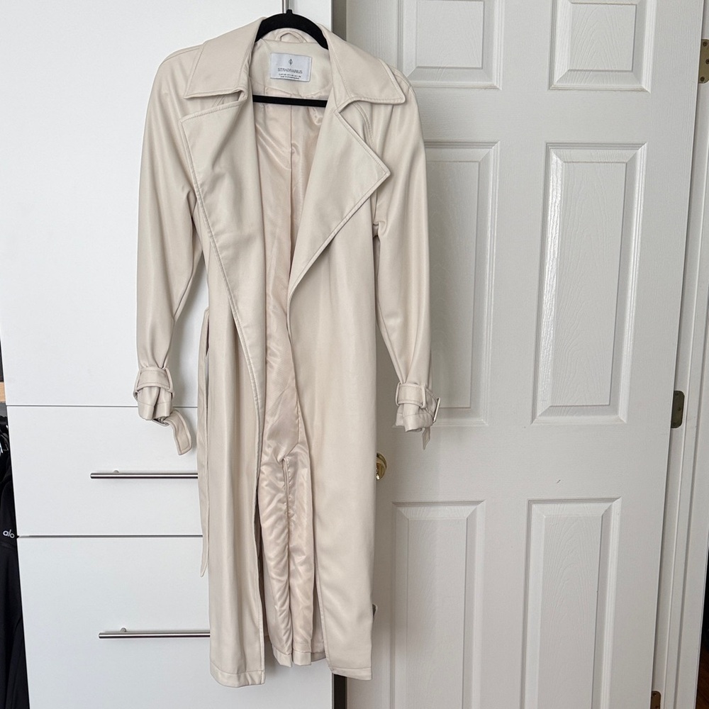 Stradivarius Light Beige Trench Coat - Women Jackets & Coats
